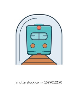 Vector colorful icon for subway