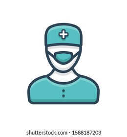 Vector colorful icon for surgeon