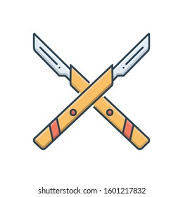 Vector colorful icon for surgery knife