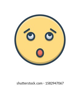 Vector colorful icon for surprised