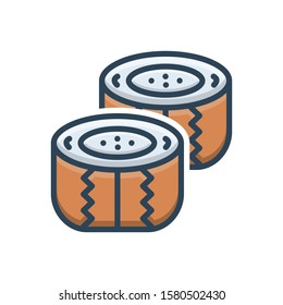 Vector colorful icon for sushi roll