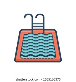 Vector colorful icon for swimming
