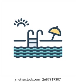 Vector colorful icon for swimming pool