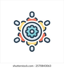 Vector colorful icon for teamwork