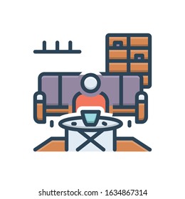 Vector colorful icon for tearoom