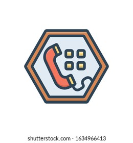 Vector colorful icon for tel