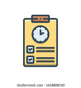 Vector colorful icon for timesheet