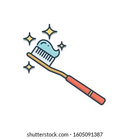 Vector colorful icon for tooth brush