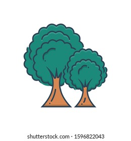 Vector colorful icon for trees