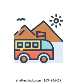 Vector colorful icon for trip
