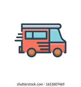 Vector colorful icon for van