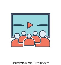 Vector colorful icon for video