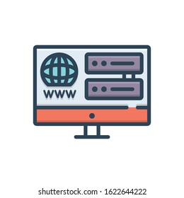 Vector colorful icon for web hosting
