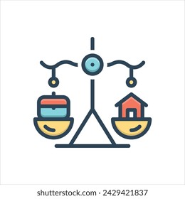 Icono colorido del vector para el equilibrio de la vida laboral