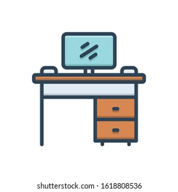 Vector colorful icon for workbench