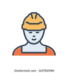Vector colorful icon for worker