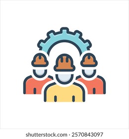 Vector colorful icon for worker