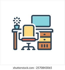 Vector colorful icon for workspace