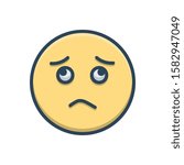 Vector colorful icon for worried