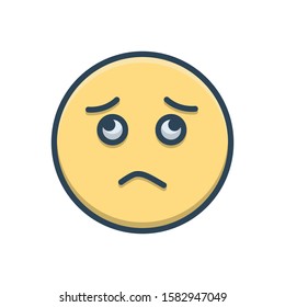 Vector colorful icon for worried