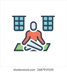 Vector colorful icon for yoga studio