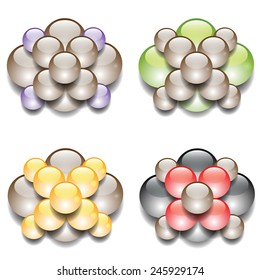 Vector Colorful Illustration with Abstract \Molecular Concept on White  Background. Chemical Industry