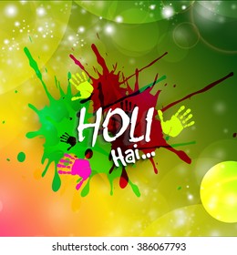 Vector colorful illustration or background and flyer for holi festival, holi celebration.