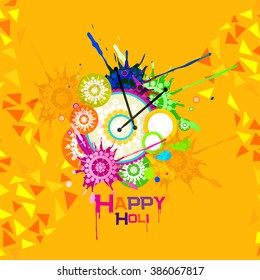 Vector colorful illustration or background and flyer for holi festival, holi celebration.