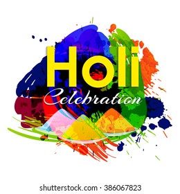 Vector colorful illustration or background and flyer for holi festival, holi celebration.