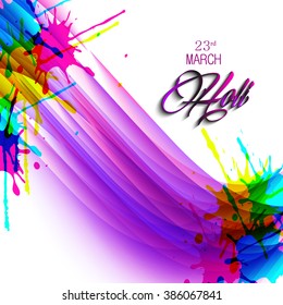 Vector colorful illustration or background and flyer for holi festival, holi celebration.