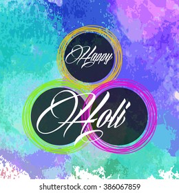 Vector colorful illustration or background and flyer for holi festival, holi celebration.