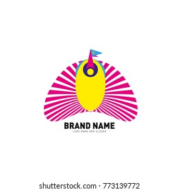 Vector colorful illustration beauty peacock logo and icon