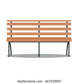Vector colorful illustration of bench in flat style, isolated on white background