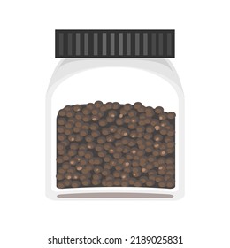 Vector colorful illustration of Black Pepper in a Glass Jar isolated on white background