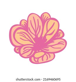 Vector Colorful Illustration of blue flower isolated on white background