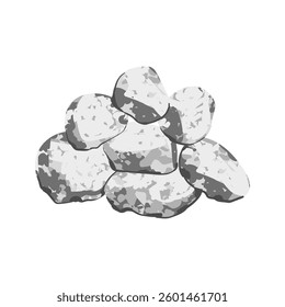 Vector Colorful Illustration of Bunch of Rock Isolated on White Background