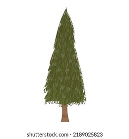 Vector colorful illustration of Christmas Tree isolated on white background