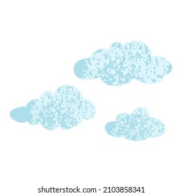 Vector colorful illustration of clouds isolated on white background