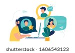 Vector colorful illustration of communication via the Internet, social networking,chat, video,news,messages,web site, search friends, mobile web graphics vector