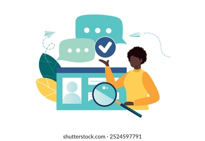 Vector colorful illustration of communication via the Internet, social networking,chat, video,news,messages,web site, search friends, mobile web graphics vector