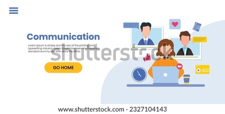Vector colorful illustration of communication via the Internet, social networking, chat, video, news, messages, web site, search friends, mobile web graphics vector