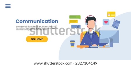 Vector colorful illustration of communication via the Internet, social networking, chat, video, news, messages, web site, search friends, mobile web graphics vector