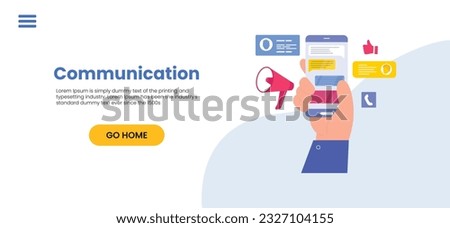 Vector colorful illustration of communication via the Internet, social networking, chat, video, news, messages, web site, search friends, mobile web graphics vector