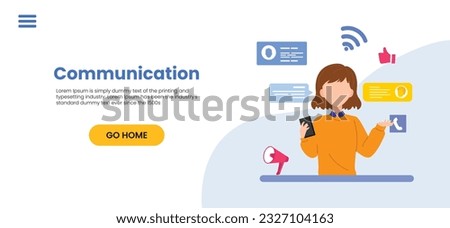 Vector colorful illustration of communication via the Internet, social networking, chat, video, news, messages, web site, search friends, mobile web graphics vector