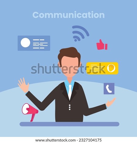 Vector colorful illustration of communication via the Internet, social networking, chat, video, news, messages, web site, search friends, mobile web graphics vector