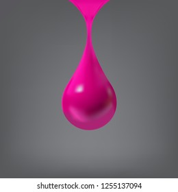 Vector Colorful Illustration a Drop on grey Background. Raindrop for rain illustration