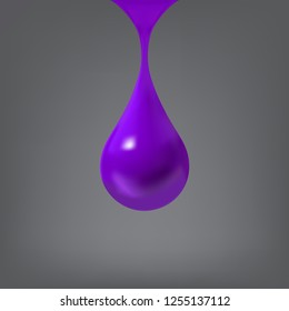 Vector Colorful Illustration a Drop on grey Background. Raindrop for rain illustration