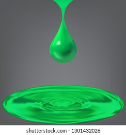 Vector Colorful Illustration a Drop on grey Background. Raindrop for rain illustration.