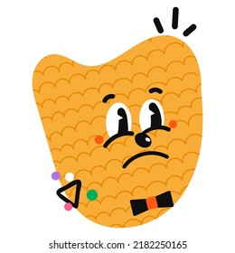 Vector Colorful Illustration of funny comic character in abstract shape. Bright cartoon-styled elements for your design of wallpaper, t-shirt print, graphic print, posters