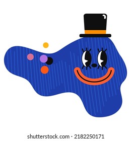 Vector Colorful Illustration of funny comic character in abstract shape. Bright cartoon-styled elements for your design of wallpaper, t-shirt print, graphic print, posters